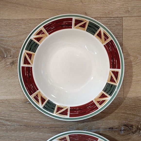 Tienshan Prairie Multicolor Ceramic Dinnerware large bowls Set of 2 - Picture 4 of 7